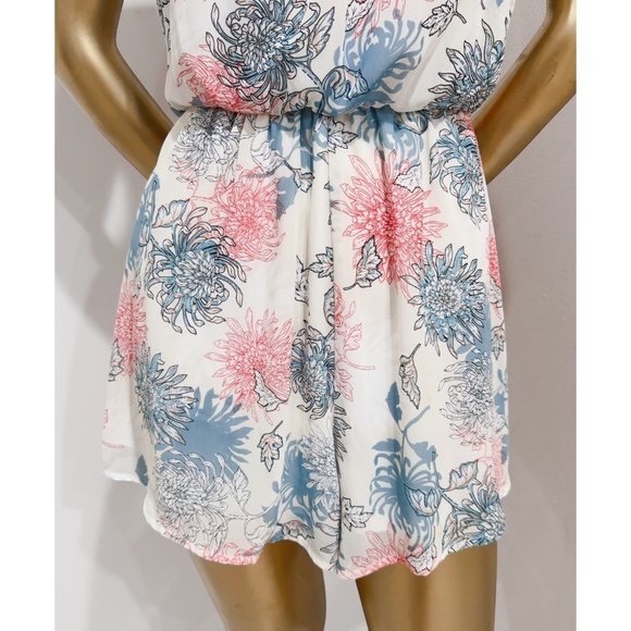 LUSH Women's Multicolor Floral Print Sleeveless Halter Romper Size S - Picture 4 of 8